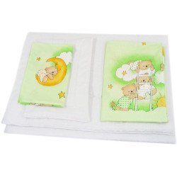 Fata de perna si plapuma ursuletul somnoros verde