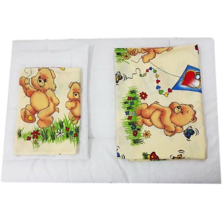Fata de perna si plapuma ursuletul pe balansoar 105x75 cm, 40x30 cm