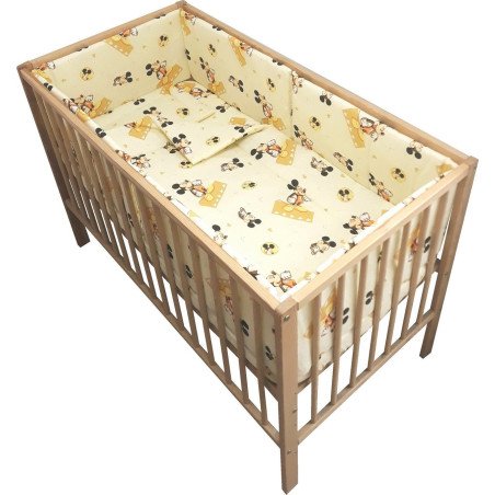 Lenjerie patut bebe cu 5 piese soricelul crem