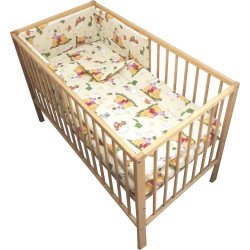 Lenjerie patut bebe cu 4 piese ursuletul si amicii crem