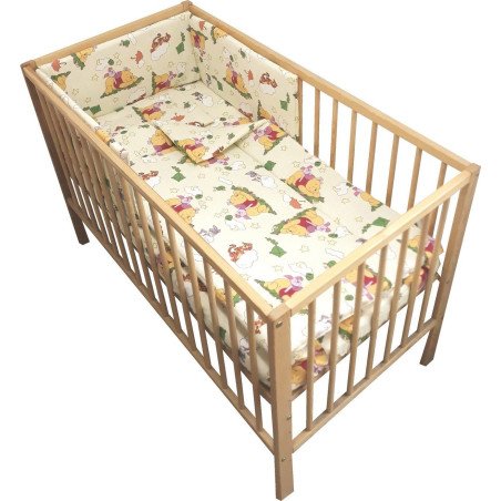 Lenjerie patut bebe cu 4 piese ursuletul si amicii crem