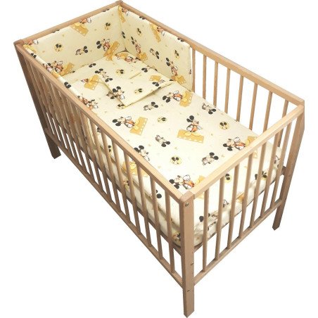 Lenjerie patut bebe cu 4 piese soricelul crem